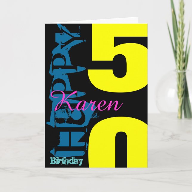 Cartão personalizado de saudação de POP de anivers (Frente)