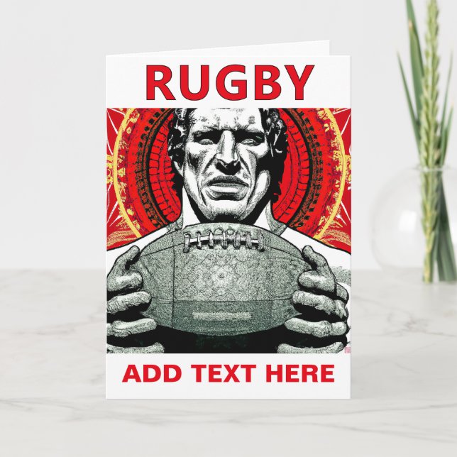 Cartão Personalizado de Saudação de Rugby (Frente)