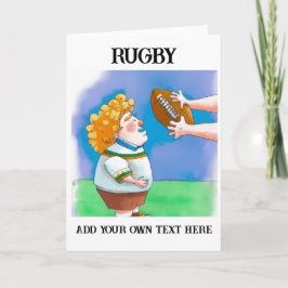 Cartão Personalizado de Saudação de Rugby do Miúdo