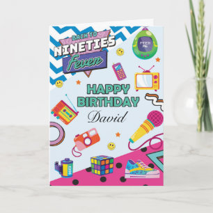 Cartão Personalizado de volta à placa de aniversário retr