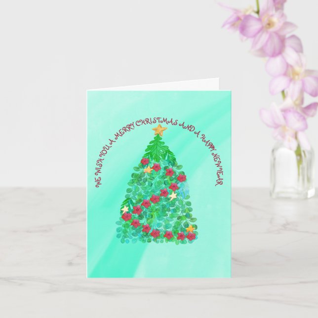 CARTÃO PERSONALIZADO, DESEJAMOS UM NATAL DE MERGULHO. (Orquídea)