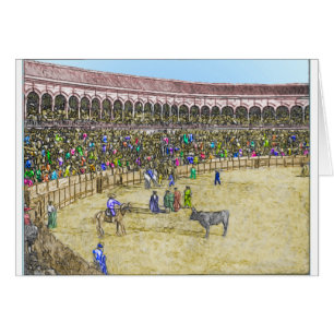 Cartão personalizado do Bullfight do vintage