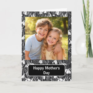 Cartão personalizado do Dia das Mães com foto flor