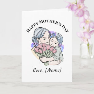 Cartão Personalizado do Dia das Mães para Mãe e Fi