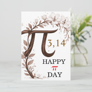 Cartão Personalizado do Dia do Pi Floral, Presente