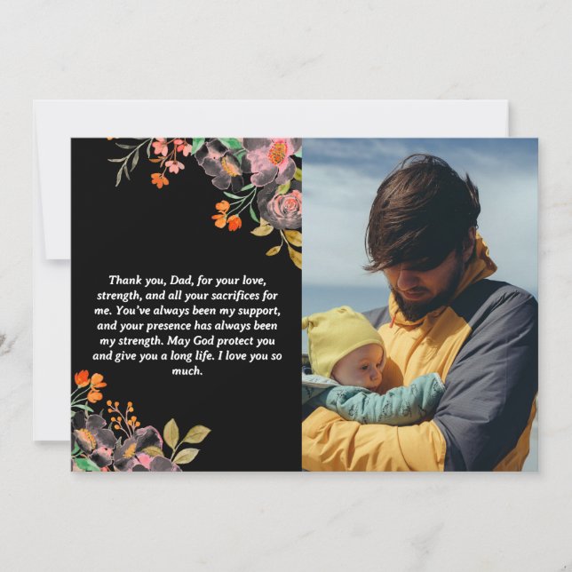 Cartão personalizado do Dia dos Pais com foto (Frente)