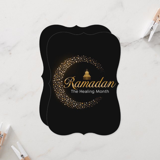 Cartão Personalizado do feriado Ramadan Kareem (Frente/Verso In Situ)