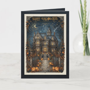 Cartão Personalizado Elegante Halloween Vitoriano