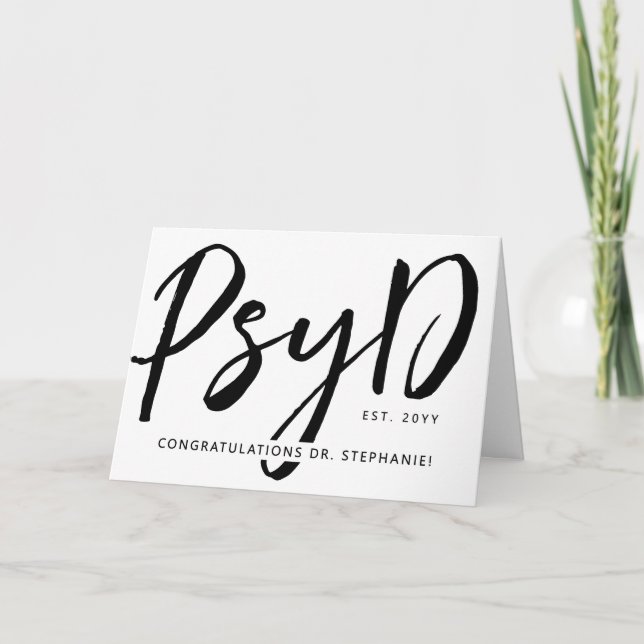 Cartão Personalizado Elegante PsyD Doutor em Psicologia M (Frente)