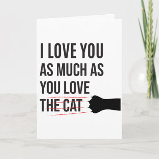 Cartão PERSONALIZADO Eu amo você Dona do Gato Inteligente