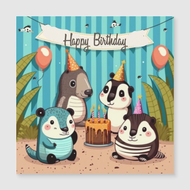 Cartão personalizado Feliz Aniversário (Frente)