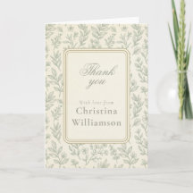 Personalizado Floral Vintage Obrigado Elegante Bot