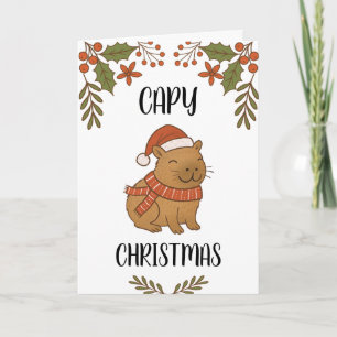 Cartão Personalizado Fofa Capivara Desenhada à Mão Pun Ch