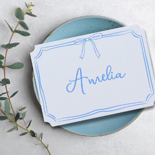 Cartão Personalizado Manuscrito Coquette com Laço 