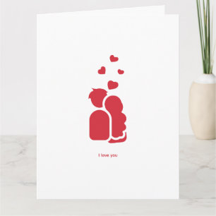 Cartão Personalizado Marca Vermelha Branco Simples Casal