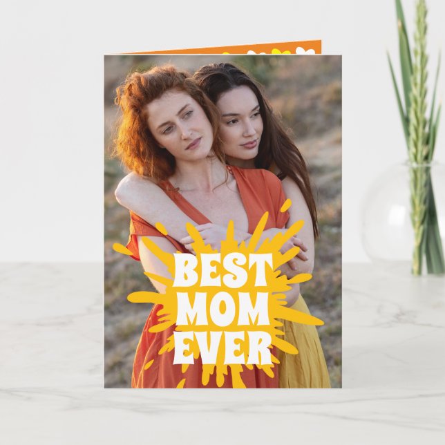 Cartão Personalizado Melhor Mãe do Mundo Dia das Mães Fot (Frente)