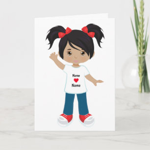 Cartão Personalizado Menina Multicultural