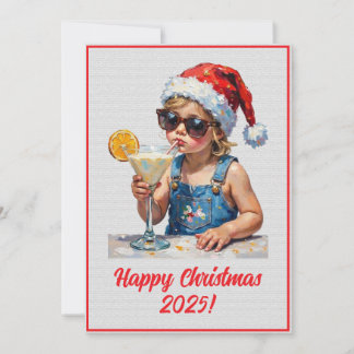 Cartão Personalizado Natal Bebê Bebendo Leite Xmas