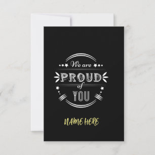 Cartão Personalizado Nós nos Orgulhamos de Você 