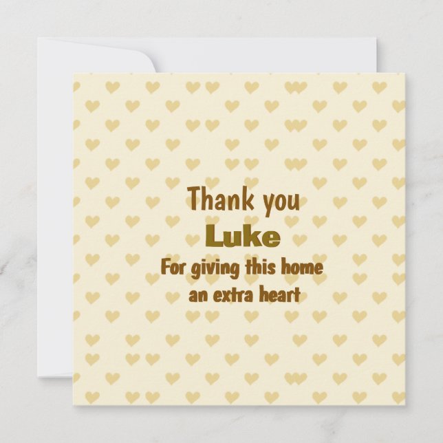 Cartão Personalizado Obrigado design de coração (Frente)