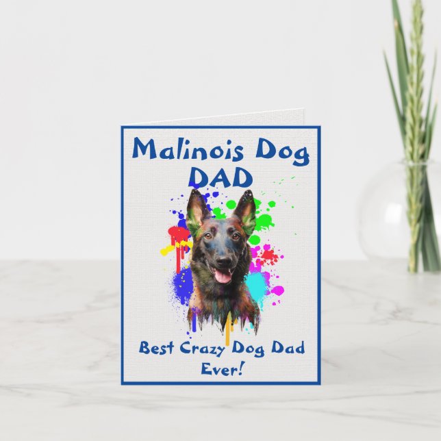 Cartão Personalizado Pai Malinois Cão Melhor Pai Cachorro (Frente)