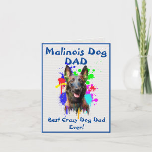 Cartão Personalizado Pai Malinois Cão Melhor Pai Cachorro