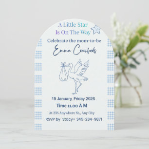 Cartão personalizado para chá de bebê menino de b