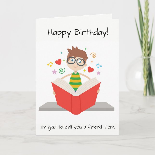 Cartão Personalizado para um Lover de Livro (Frente)