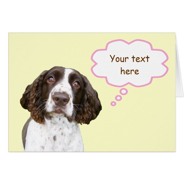 Cartão personalizado Pastel do Spaniel de Springer (Frente horizontal)