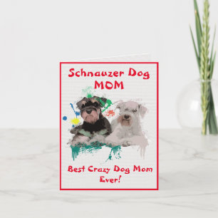 Cartão Personalizado Schnauzer Mãe Cachorro Melhor Digita