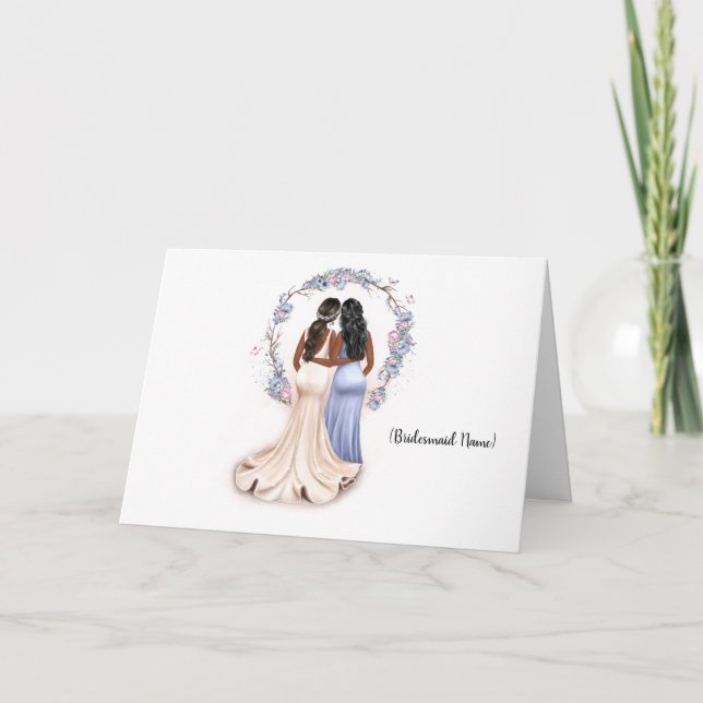 Cartão Personalizado será minha dama de Bridesmaid? Cartã (Frente)