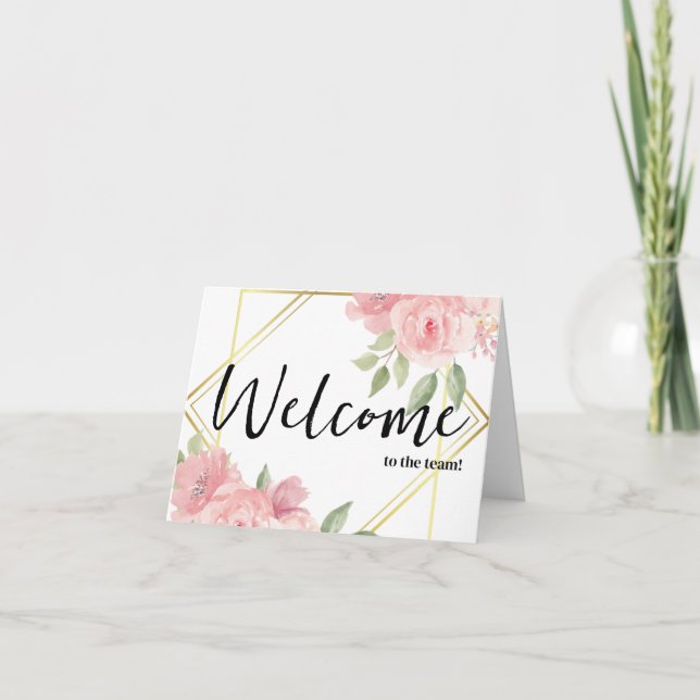 Cartão Personalizado simples Elegante Bem-vindo à equipe (Frente)
