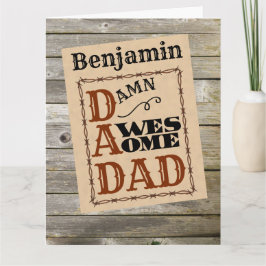 Cartão Personalizado Tema Western Pai Incrível