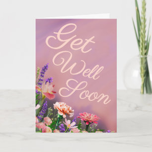 Cartão Personalizado Vibrante Floral para Melhoras