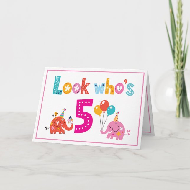 Cartão Personalizar a placa de aniversário de 5 para uma  (Frente)