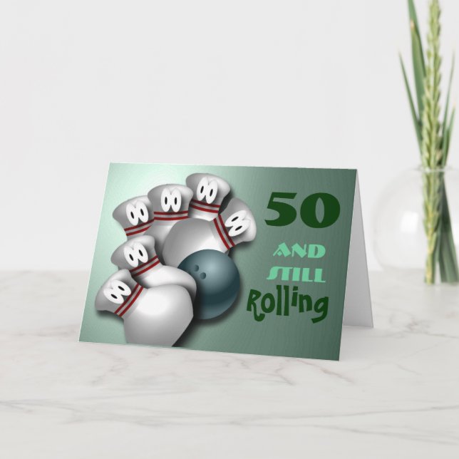 Cartão Personalizar Aniversário da boliche Idade (Frente)