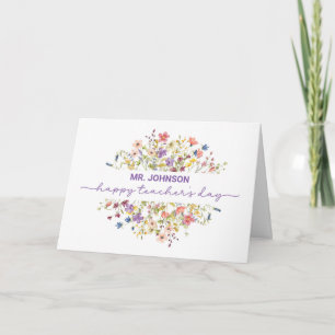 Cartão Personalizar as flores selvagens do dia de apreço 