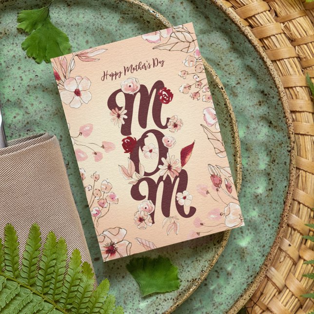 Cartão Personalizar Dia de as mães Feliz Mãe (Criador carregado)