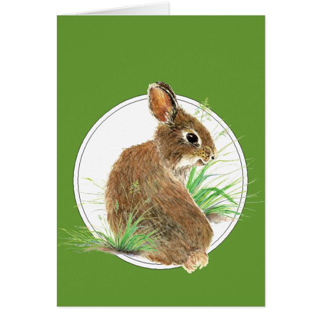 Cartão Personalizar este Coelho Curioso, Animal de Aquare (Frente)