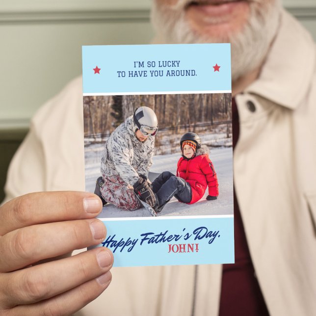 Cartão Personalizar Nome Script Foto do Dia dos Pais (Criador carregado)