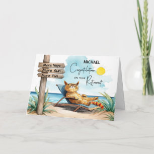 Cartão Personalizar Parabéns de Reforma Cat Relaxin