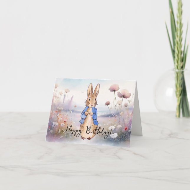 Cartão Personalizar Peter o Rabbit Feliz Aniversário (Frente)