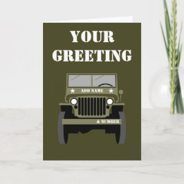 Cartão Personalizar Veículo Militar Vintage
