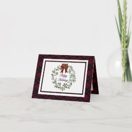 Cartão Personalizar Xadrez Vermelha Feliz Feriados