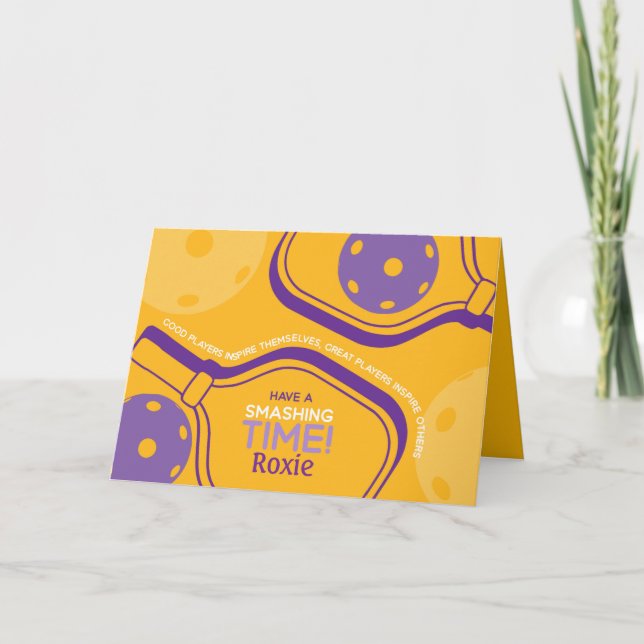 Cartão Personalizável Amarelo Amarelo de Aniversár (Frente)