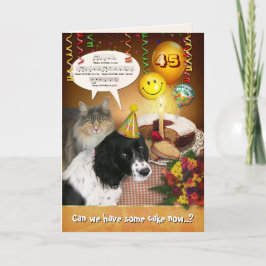 Cartão (Personalizável) Aniversário com Animais de Compan