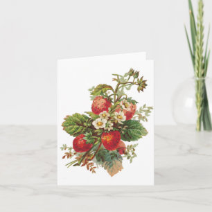 Cartão Personalizável de Blooms de Morango