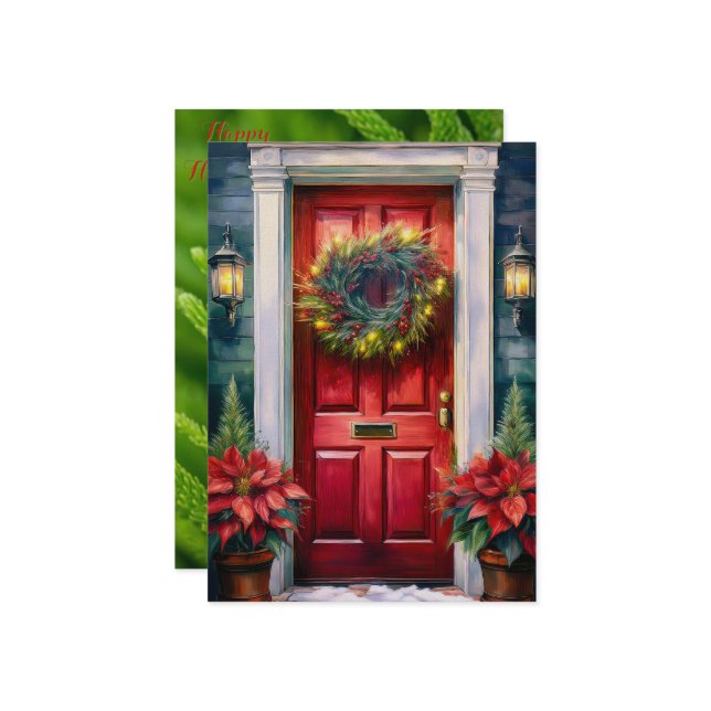 Cartão Personalizável de Férias de Inverno Aconche (Frente/Verso In Situ)