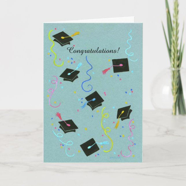 Cartão personalizável de graduação de boné colorid (Frente)