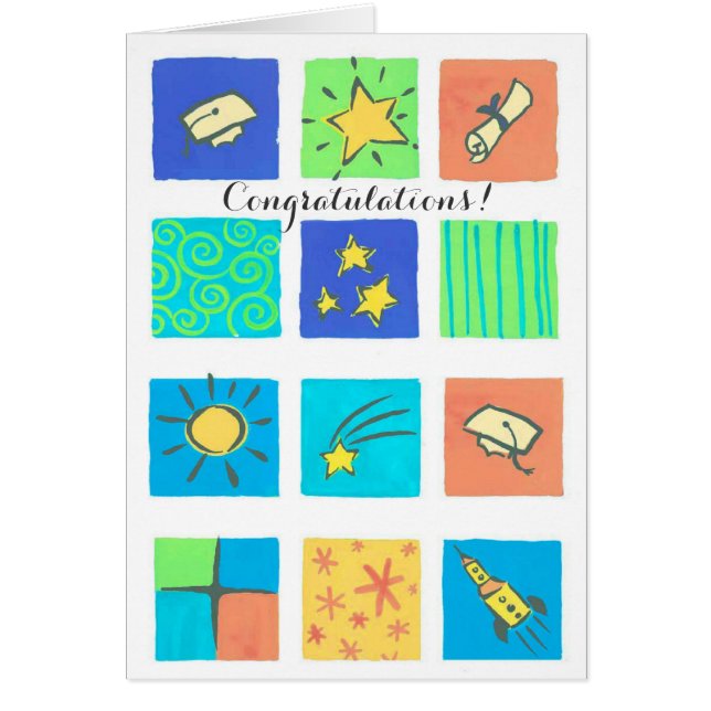 Cartão personalizável de graduação de boné de azul (Frente)